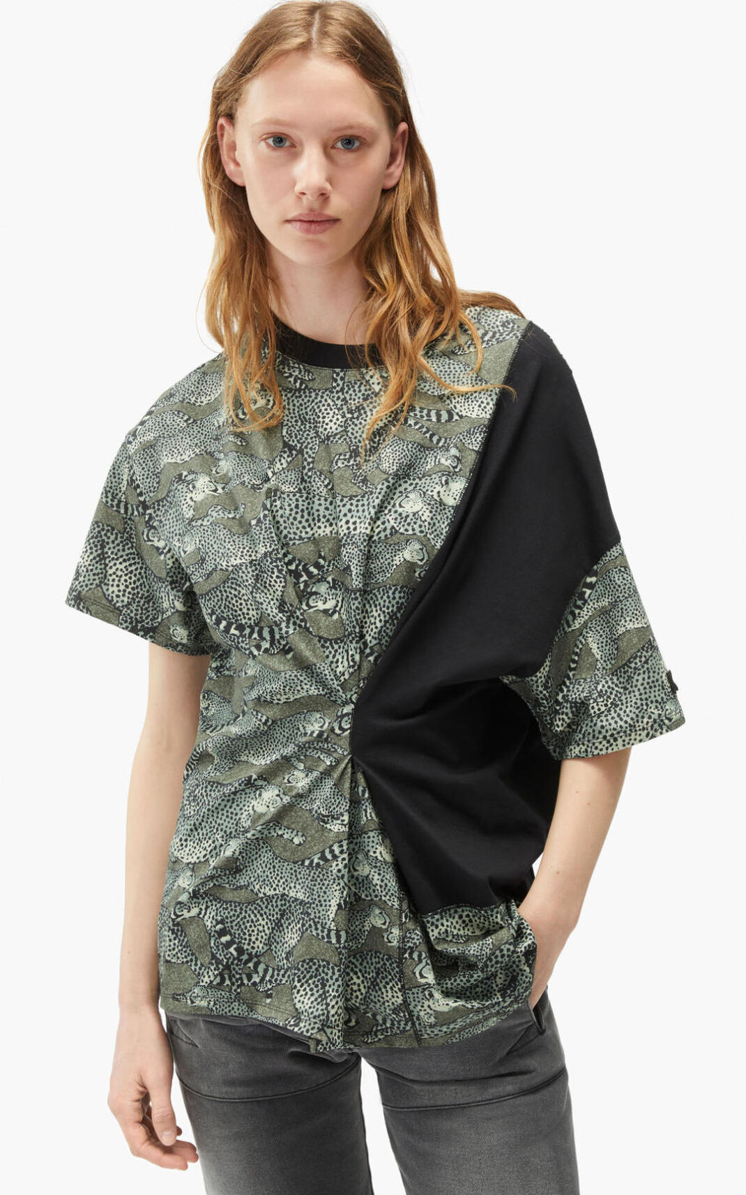 T Shirt Kenzo Archive draped Femme Vert Clair | KGWL-73285